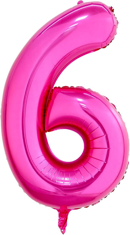 40 Inch Hot Pink Number 6 Balloon, Giant Number Balloons, Birthday Decor | by Unknown