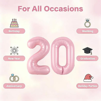 Number Balloons Pink Party Balloon - Image 5