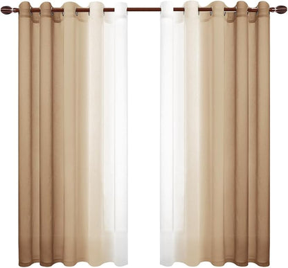 DWCN Ombre Faux Linen Sheer Curtains - Image 8
