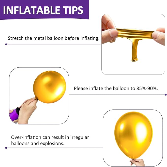 Firomi Metallic Chrome Gold Balloons 5-inch 100 Pack | Helium Small-Medium - Image 6