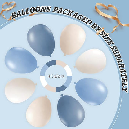 412Pcs Dusty Blue White Sand Balloon Arch Garland Kit, 18 12 10 5 Inch Slate - Image 4