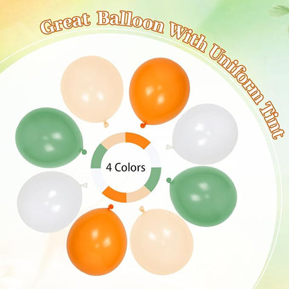 60pcs Green and Orange Balloons 12inch - Image 3