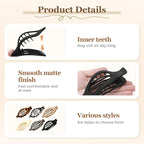 Flat Hair Clips for Women, French Hair Claw Clips for Thick, Thin, Long & Short Hair, Duck Billed Clips, No-Slip Grip Hair Styling Accessories for Women Girls Daily Use (Leopard 3PCS)