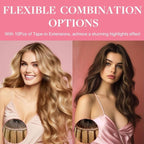 GOO GOO Tape in Hair Extensions Human Hair, 1B Natural black, 20inch 30g 10pcs, Skin Weft Seamless Invisible, Silky Straight with Thick Ends, Remy Human Hair
