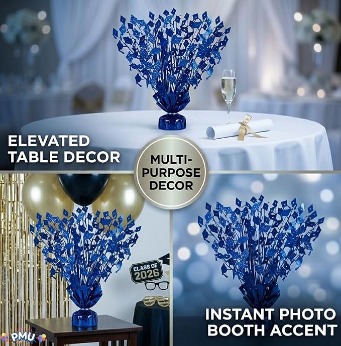 PMU Blue Graduation Balloon Weights, Graduation Centerpieces - Image 6