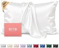 Silk Pillow Cases Queen Size 100% Mulberry Silk Pillowcase for Hair and Skin 22 Momme Both Side Grade 6A Silk Cooling Soft Breathable 20 x 30 Inches with Hidden Zipper 1PC, White