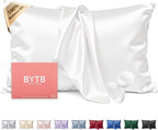 Silk Pillow Cases King Size 100% Mulberry Silk Pillowcase for Hair & Skin 22 Momme Both Side Grade 6A Silk Cooling Soft Breathable 20 x 36 Inches with Hidden Zipper 1PC, White
