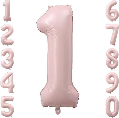 Baby Pink Number 1 Balloon 40 Inch, Foil Numeral Milestone Party Supplies | by Unknown
