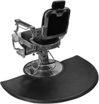 Antlu 1 Inch Thick Barber Cutting Chair Salon Floor Mats for Beauty Hair Stylist Station Anti Fatigue (Black, 5 Ft × 3 Ft Ellipse)