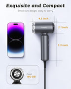 Dual Voltage Hair Dryer, High-Speed Ionic Blow Dryer for Fast Drying, Travel Compact Hair Blow Dryer with Magnetic Curly Diffuser for Home, Portable Hairdryer International 110-240V