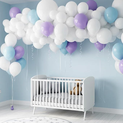 RUBFAC White Balloons Different Sizes Bridal Shower Balloons Arch 154pcs | - Image 7