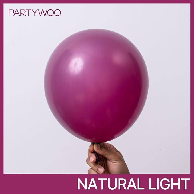 PartyWoo Dark Purple Balloons 50pcs Royal Purple Boho Neutral Color | 12 Inch - Image 3