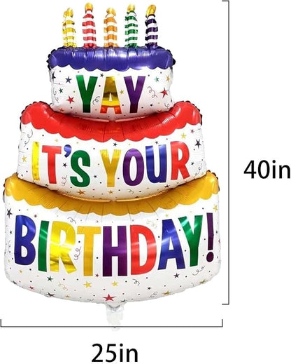 2pcs Happy Birthday Balloon Big 41" Foil Inflated Mylar Balloons - Image 2