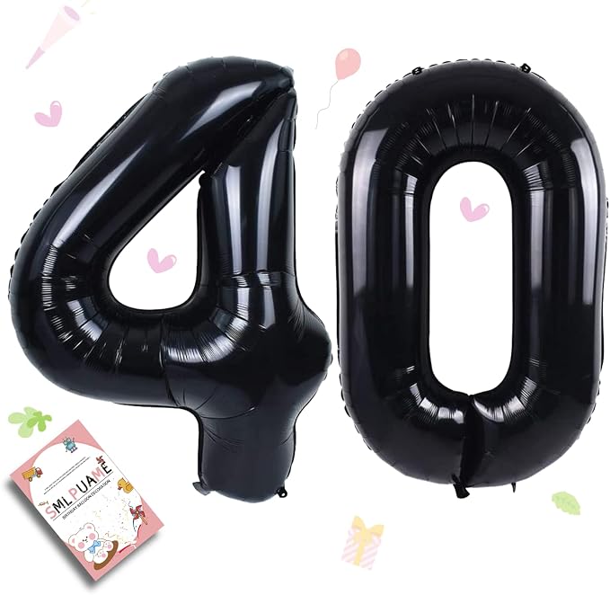 40 inch Number Balloon 0-9 Black Large Number 40 Balloons, Digital Balloons by Smlpuame