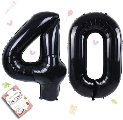 40 inch Number Balloon 0-9 Black Large Number 40 Balloons, Digital Balloons by Smlpuame