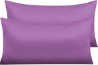NTBAY Zippered Satin Pillow Cases for Hair and Skin, Luxury King Hidden Zipper Pillowcases Set of 2, 20x36 Inches, Purple