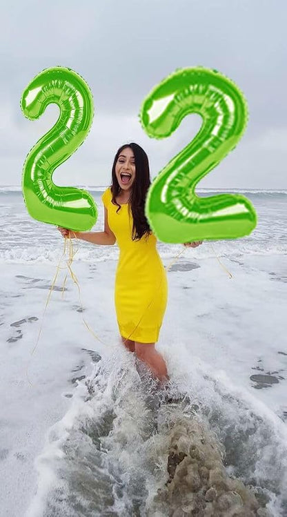 9 Balloon Number 40 Inch Light Green Balloons - Image 2