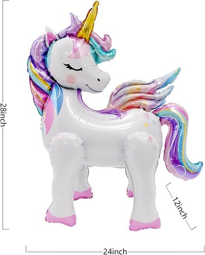 Self-Standing Unicorn Balloons for Girls Birthday Decorations Rainbow Unicorn - Image 2