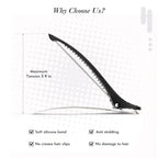 12 Pcs Professional Hair Sectioning Clips, Salon and Home Use Clip for Hair Sectioning, Anti-Slip No-Trace Hair Styling Clips with Silicone Band