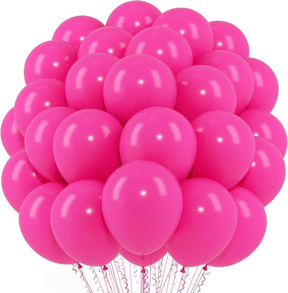 Voircoloria 66pcs Hot Pink Latex Party Balloons, 12inch | by Voircoloria