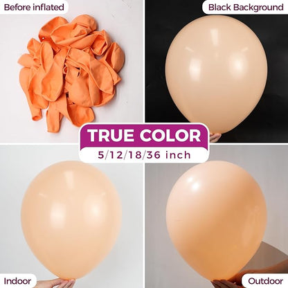 Bezente Pastel Orange Latex Matte Party Balloons 150 Pack 5 inch Small | Light - Image 2