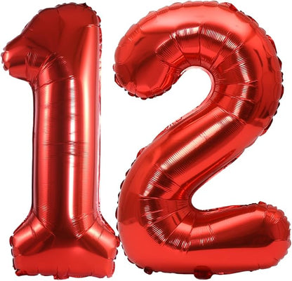Number 12 Balloon Foil Mylar Balloons by YPSelected
