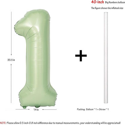 40" Olive green Number Balloon Helium Foil Mylar Balloon Birthday Digital 1 | - Image 2