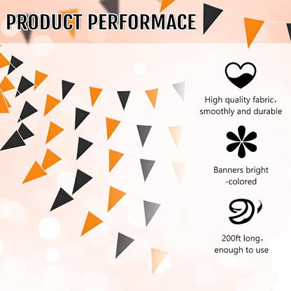 Tatuo 200 Feet Solid Pennant Banners Flags String Triangle Hanging DIY Bunting - Image 3