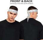 Sports Tie Headband Bandana Running Athletic Sweat Band Elastic Adjustable Sport Head Tie for Men Women Head Ties Ninja Tie Headbands Tennis Sweatbands Soccer Basketball Teams Running Head Band