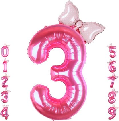 40 inch Pink Number 3 Balloon by Kwuz
