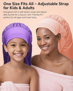 Hair Dryer Bonnet for Women, Large Bonnet Hooded Hair Dryer Attachment for Speeding Up Drying Time & Deep Conditioning, Fits All Head Sizes & Hair Styles, Purple (Large)