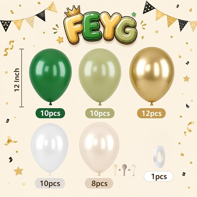 Green and Gold Balloons - Image 2