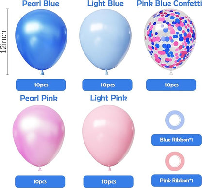 Pink and Blue Balloons, for Birthday Baby Shower Party Decorations - Image 2