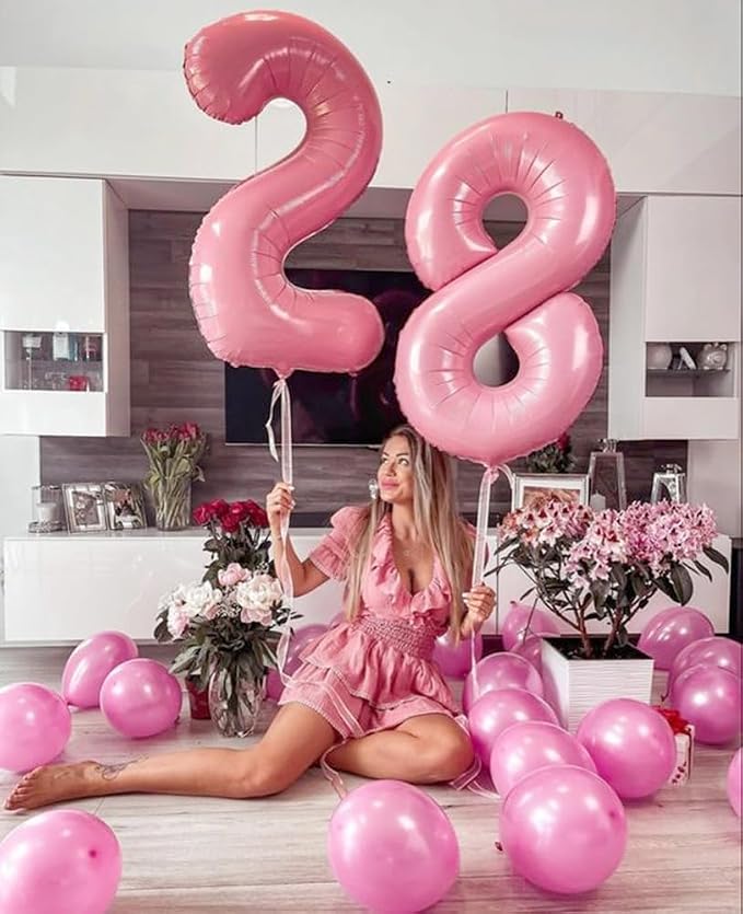 Number Balloons Pearl Pink 26 Balloon 40 inch - Image 5
