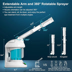 DENFANY Hair Steamer, 2 in 1 Hair and Face Steamer for Natural Hair with UV Ozone, Face Steamer Hair Humidifier Moisturising Hydration System Sprayer for Personal Care Use at Home and Salon
