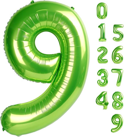 9 Balloon Number 40 Inch Light Green Balloons by Mluchee