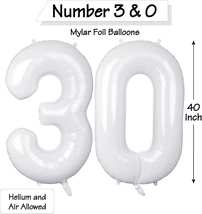 30 Number Balloons Large Foil Number Balloon Big 40 Inch - Image 7