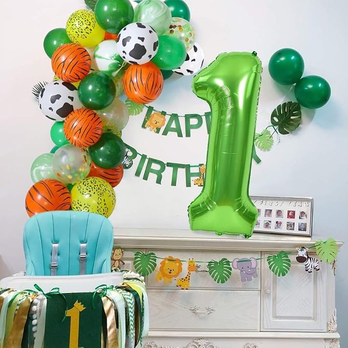 TONIFUL 40 Inch Green Number 7 Balloons Large Foil 7th Birthday Decorations | - Image 3