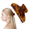 French Hair Claw Clips for Women Grils,4 Inch Strong Hold No Slip Grip Accessories Acetate Material,Not Easily Damaged,Thick or Thin Hair (Amber)