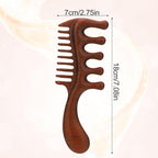 Scraping Massage Comb, Wooden Scalp Massager with Wide & Fine Tooth Scalp Relaxation Tool for Hair Caring Gift