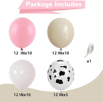 HILAVO Cowgirl Balloon 12 Inch Pastel Light Baby Pink White Nude Retro Western - Image 2