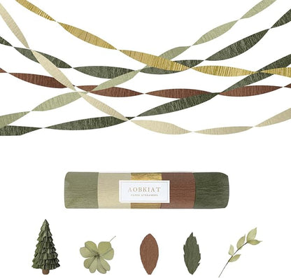 AOBKIAT Baby Shower Decorations, Dark Green Sage Streamers Party Decorations | by aobkiat