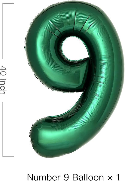 Dark Green Number 9 Balloons Large Emerald Green Number Balloons 40 Inch Jungle - Image 2