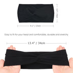 DRESHOW 6 Pack Turban Wide Headbands for Women Headwraps Knotted Elastic Yoga Workout Solid Color Hair Accessories