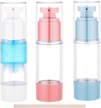 Segbeauty 1oz Refillable Small Airless Pump Bottles, 3pcs Empty Travel Size Containers for Creams, Mini Vacuum Lotion Travel Bottles for Toiletries, 30ml Pump Dispenser Sample Containers for Liquids