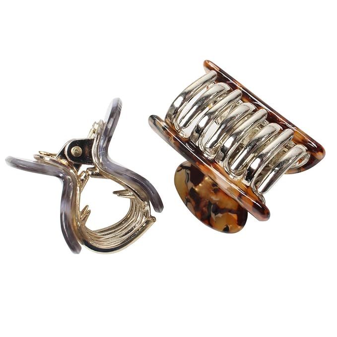 1.57 inch Small Acrylic Hair Claw Clips for Girls and Women Marbling Hair Clips,Plastic No-Slip Grip Jaw Hair Clip Hair Jaw Clamp,Pack of 12