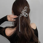 Hair Jaw Claw Clips Fish Bone Shape Large Metal Gold Fashion Nonslip Hairpin Catch Clip Accessories for Thick/Thin Hair HairStyling (Sliver Snake)