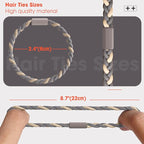 EasYoung 10pcs Braided Elastic Buns Hair Coils for Curly/Long Thick Dense Hair - No Crease, Suitable for Men & Women