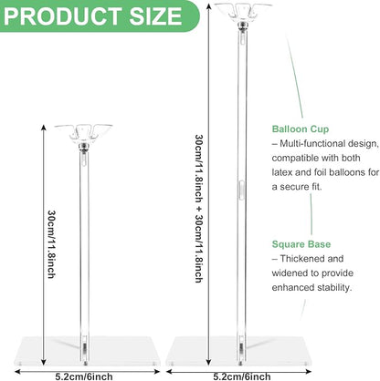 4 Pack Clear Acrylic Balloon Stands - Image 2