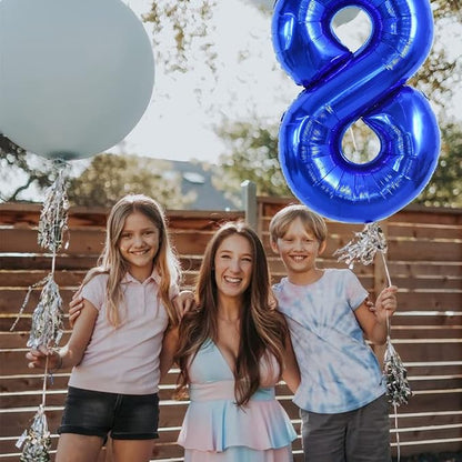TONIFUL 40 Inch Navy Blue Number 8 Balloons Large Foil 8th Birthday Decor | - Image 5
